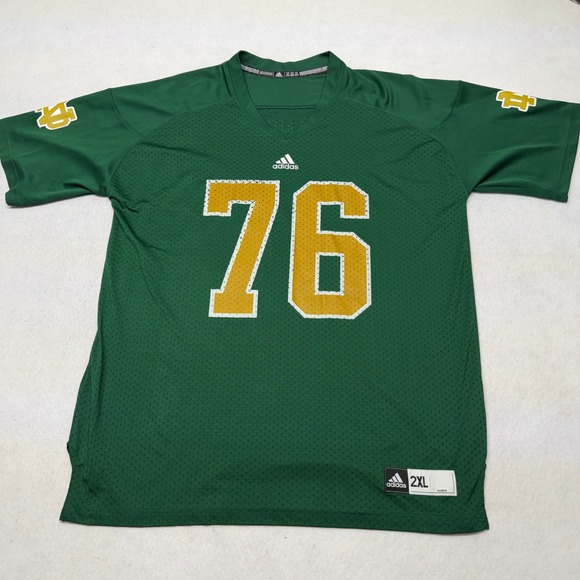 adidas Other - Adidas Notre Dame Fighting Irish Football Jersey Stanger 76 Y2K‎ Green Mens 2XL